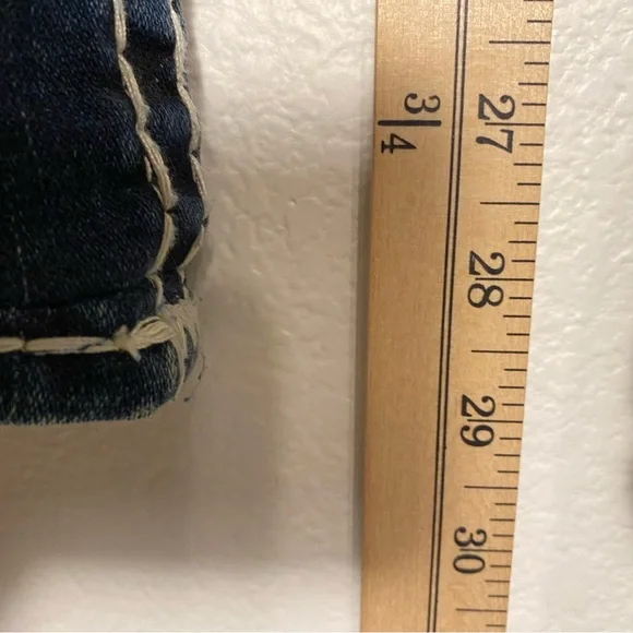 EUC True Religion Vintage Rollingwood Billy Super T White Big Stitch Size 27 - Picture 8 of 14